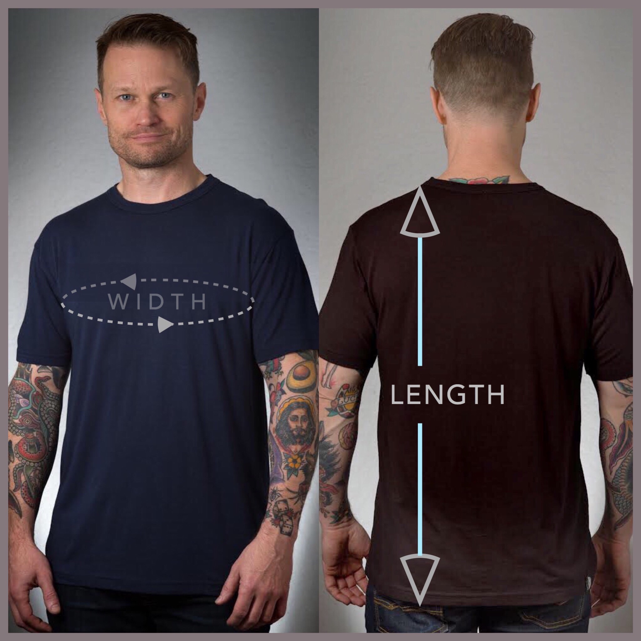 Parallel Mens T-Shirt Size Chart